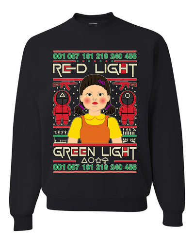 Red Light Squid Game Xmas Ugly Christmas Sweater Unisex Crewneck Sweatshirt