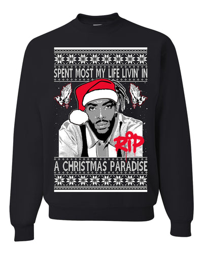 Cool Paradise Rapper Gangsta Paradise RIP Ugly Christmas Sweater Unisex Crewneck Sweatshirt