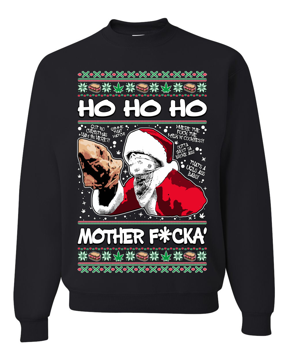 Friday Hood Santa Ugly Christmas Sweater Unisex Crewneck Sweatshirt