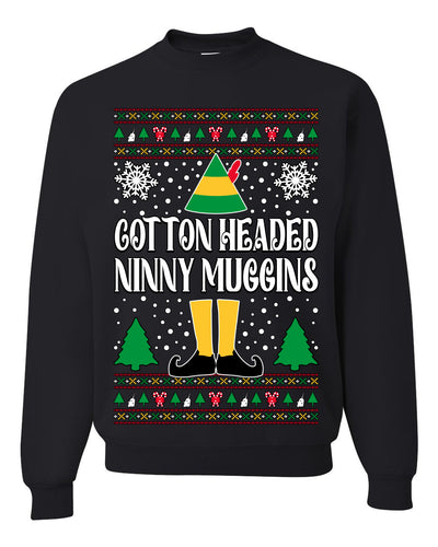 Cotton Headed Muggins Christmas Movie Quote  Ugly Christmas Sweater Unisex Crewneck Sweatshirt