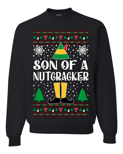 Son Of A Nutcracker Christmas Movie Quote  Ugly Christmas Sweater Unisex Crewneck Sweatshirt