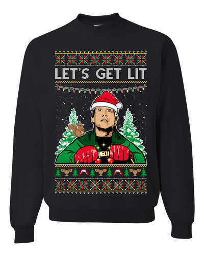 Let's Get Lit Clark Vacation Ugly Christmas Sweater Unisex Crewneck Sweatshirt