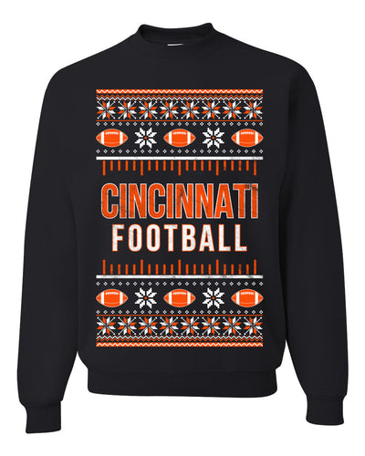 City of Cincinnati CIN American Football Fantasy Fan Ugly Christmas Sweater Unisex Crewneck Sweatshirt