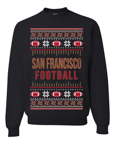 City of San Francisco SF American Football Fantasy Fan Ugly Christmas Sweater Unisex Crewneck Sweatshirt