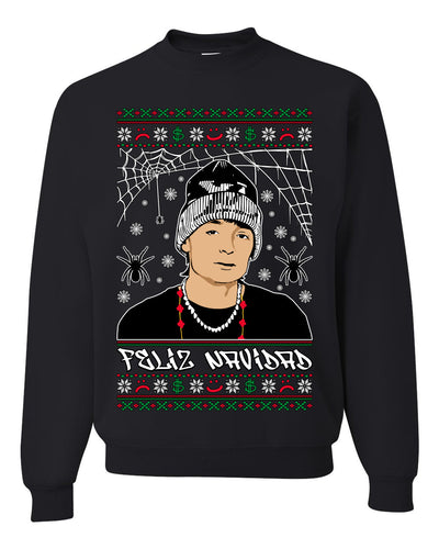 Peso Feliz Navidad Pluma Ugly Christmas Sweater Unisex Crewneck Sweatshirt