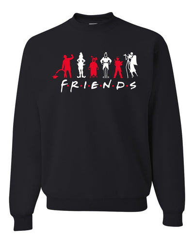 Iconic Holiday Movie Charcters Friends Parody Red White Ugly Christmas Sweater Unisex Crewneck Sweatshirt