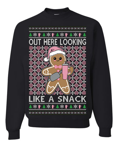 Out Here Looking Like a Snack Cute Xmas Cookie Ugly Christmas Sweater