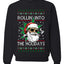 Rollin' Into The Holidays Christmas Sweater, Ugly Christmas Unisex Sweater, Crewneck Sweatshirts