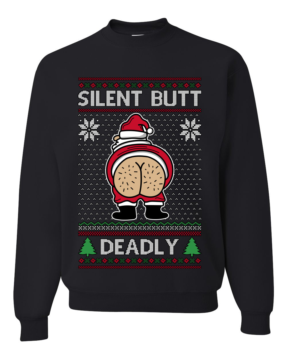 Silent Butt Deadly Farting Santa, Unisex Ugly Christmas Sweater, Crewneck Sweatshirts