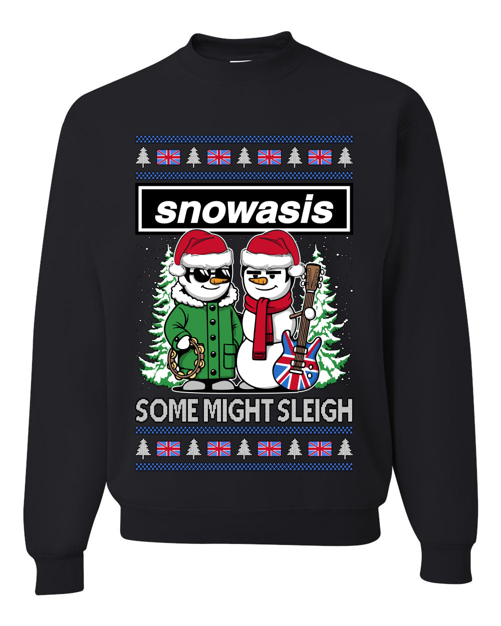 Snowasis English Rock Band Parody, Unisex Ugly Christmas Sweater, Crewneck Sweatshirts