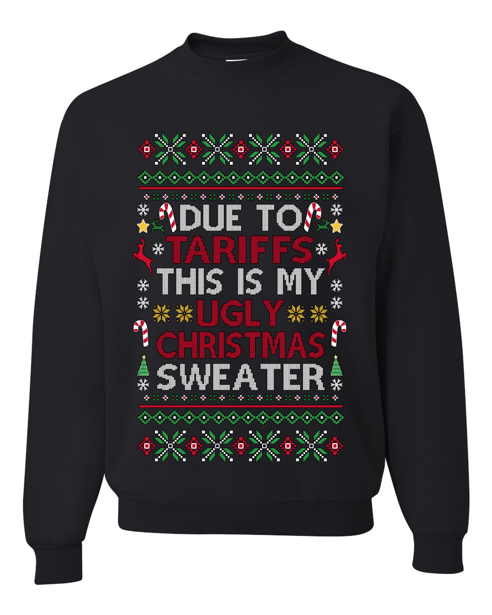 Due To Tariffs This Is My Ugly Christmas Sweater, Unisex Crewneck Sweatshirts