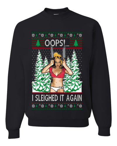 Funny, Knives Popstar Dancing, Music Lover Comedic Christmas Sweater Design, Unisex Crewneck Sweatshirts