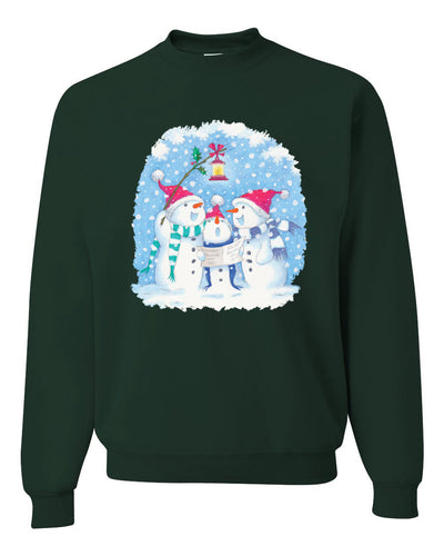 Singing Snowmen Merry Christmas Unisex Crewneck Graphic Sweatshirt