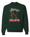 Believe Sanata Sasquatch Bigfoot Merry Christmas Merry Christmas Unisex Crewneck Graphic Sweatshirt