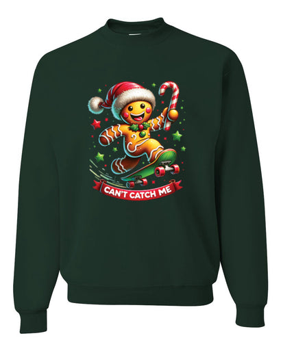 Can't Catch Me, Gingerbread Christmas Design, Unisex Christmas Sweater, Crewneck Sweatshirts