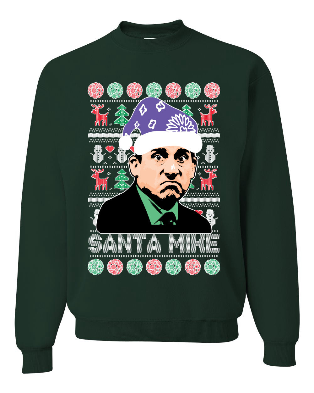 Santa Mike Michael Scott The Office Merry Ugly Christmas Sweater Unisex Crewneck Graphic Sweatshirt