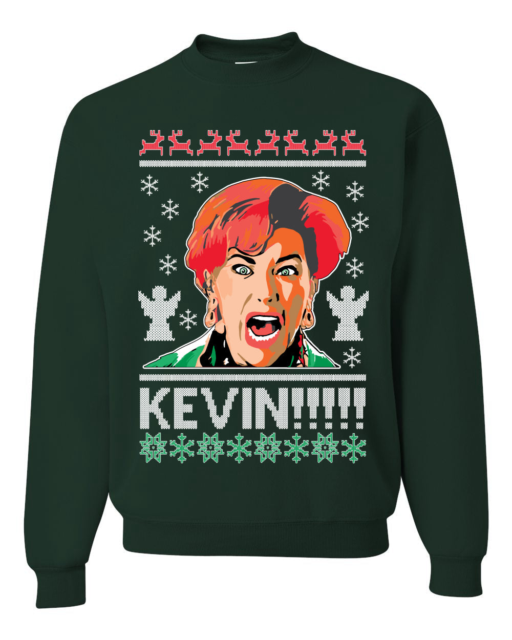 Kevin's Mom Screaming Kevin!  Ugly Christmas Sweater Unisex Crewneck Sweatshirt