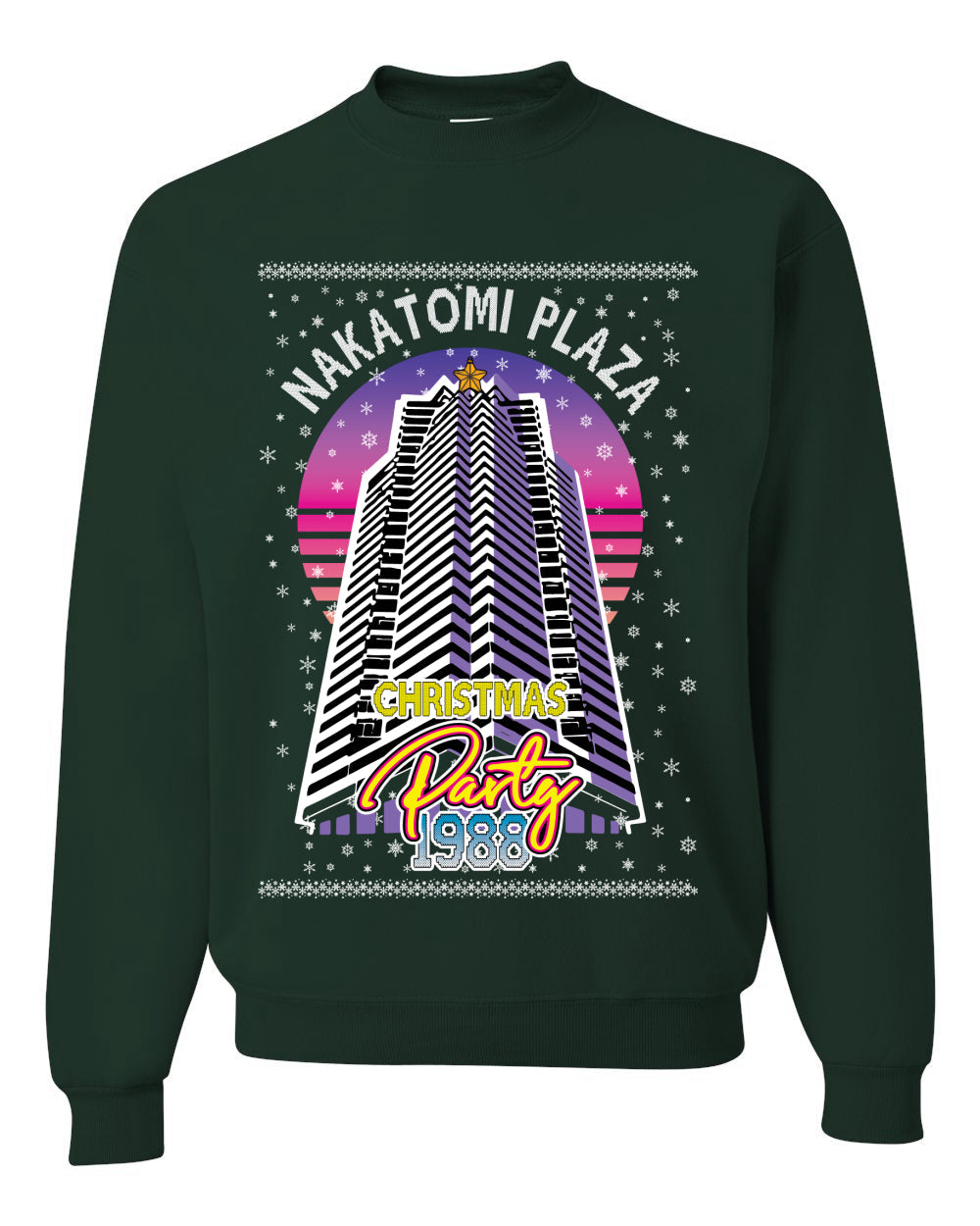 Retro Nakatomi Plaza 1988 Holiday Party Ugly Christmas Sweater Unisex Crewneck Sweatshirt
