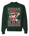 Yo Yo Yo Black Santa Ugly Christmas Sweater Unisex Crewneck Sweatshirt