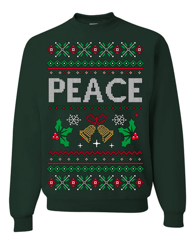 Peace Ugly Christmas Sweater Crewneck Sweatshirt