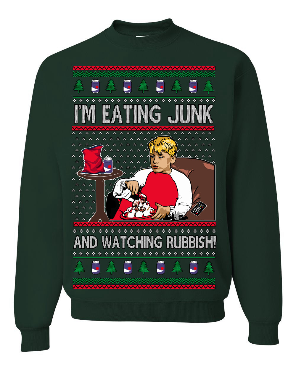 I'm Eating Junk and Watching Rubbish 90s Movie Ice Cream Ugly Christmas Sweater