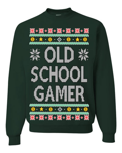 Classic Old School Gamer Video Game Fan Funny Ugly Christmas Sweater Crewneck Sweatshirt