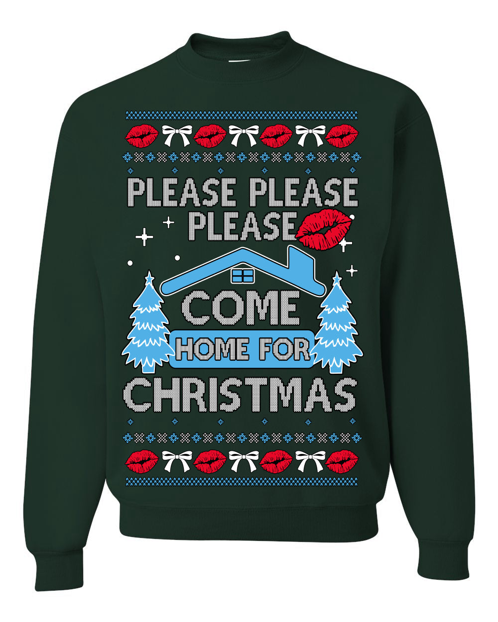 Please Please Please Come Home for Xmas Viral Pop Song Ugly Christmas Sweater Crewneck Sweatshirt