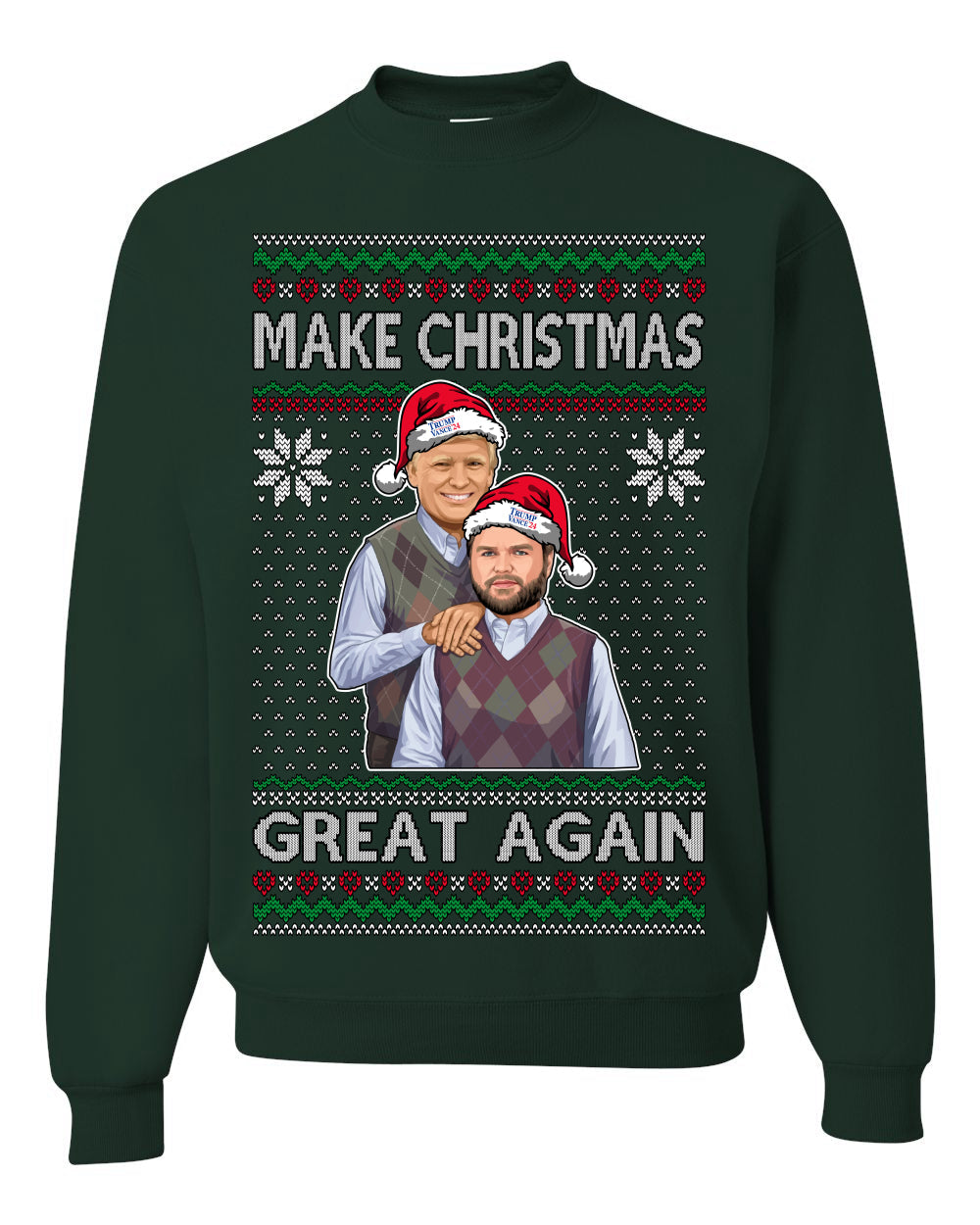 Make Christmas Great Again Trump Vance 2024 Movie Parody Ugly Christmas Sweater Crewneck Sweatshirt