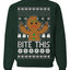 Bite This Funny Gingerbread Cookie Middle Finger Ugly Christmas Sweater Crewneck Sweatshirt