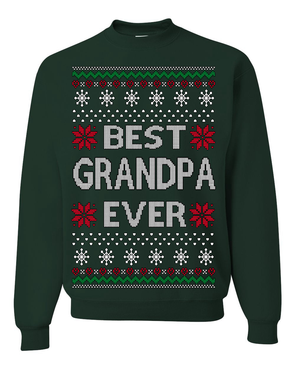 Best Grandpa Ever Classic Winter Holidays Ugly Christmas Sweater Crewneck Sweatshirt