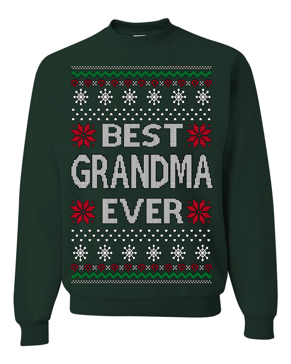 Best Grandma Ever Classic Winter Holidays Ugly Christmas Sweater Crewneck Sweatshirt