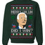 Merry Uh Did I Win? Funny Confused Joe Biden Election 2024 Ugly Christmas Sweater Crewneck Sweatshirt