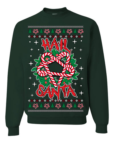 Hail Santa Funny Satanic Candy Devil Heavy Metal Satan Ugly Christmas Sweater Crewneck Sweatshirt