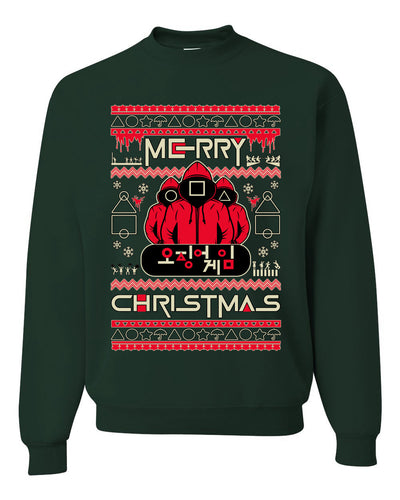 Merry Christmas Squid Games Ugly Christmas Sweater Unisex Crewneck Sweatshirt