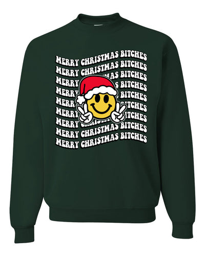 Merry Christmas Bitches Christmas Sweater Unisex Crewneck Sweatshirt