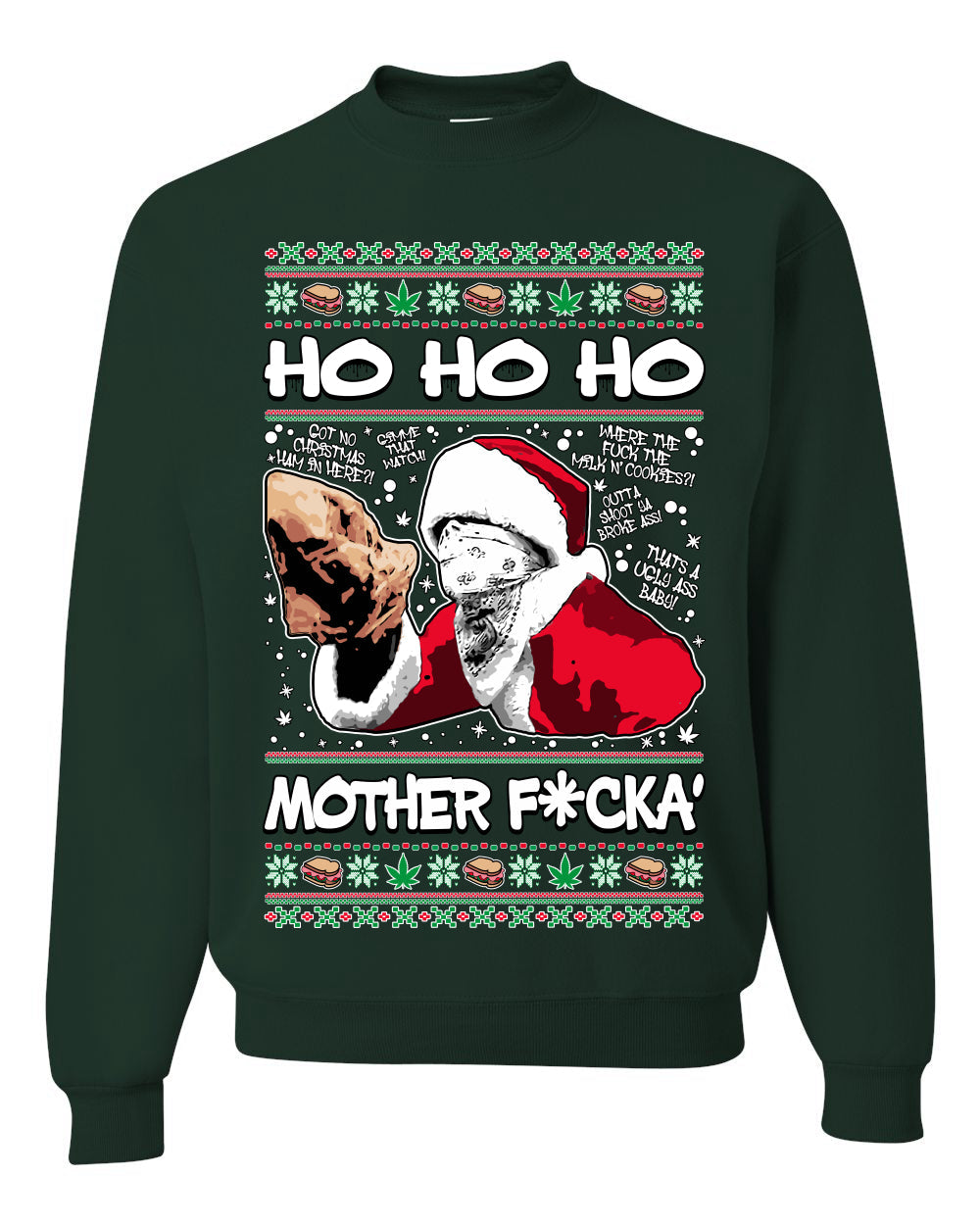 Friday Hood Santa Ugly Christmas Sweater Unisex Crewneck Sweatshirt