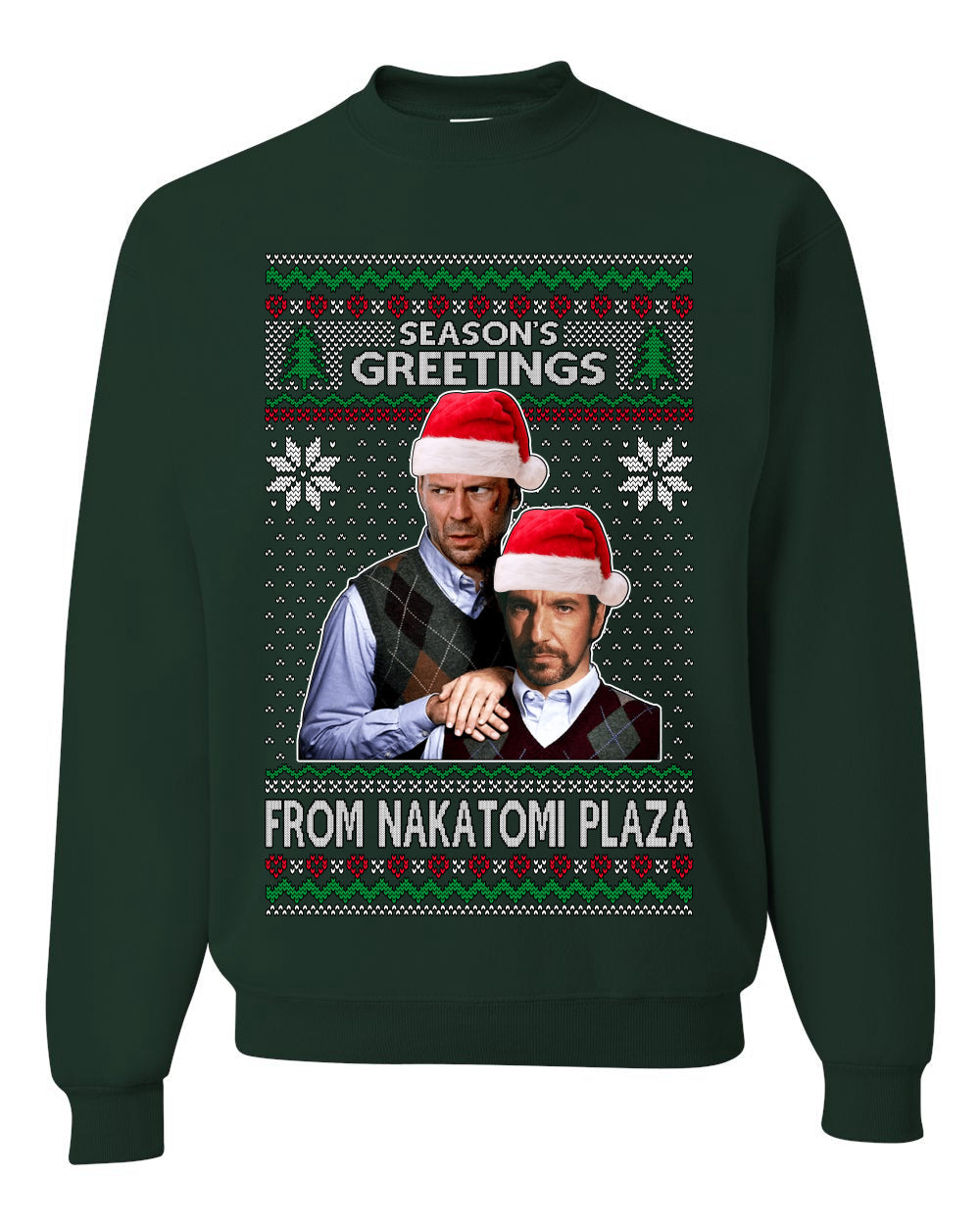 Season's Greeting From Nakatomi Plaza Ugly Christmas Sweater Unisex Crewneck Sweatshirt