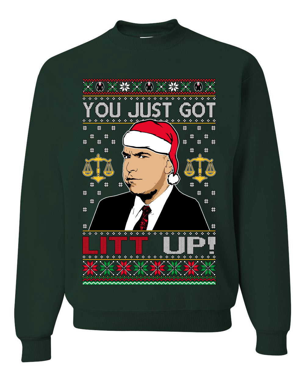 Just Got Litt Up Louis Tv Show Parody Ugly Christmas Sweater Unisex Crewneck Sweatshirt