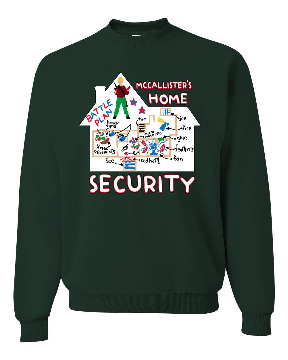 McCallister's Home Security Battle Plans Alone Christmas Unisex Crewneck Sweatshirt