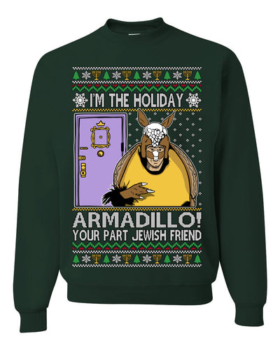Holiday Armadillo Part Jewish TV Show Ugly Christmas Sweater Crewneck Sweatshirt
