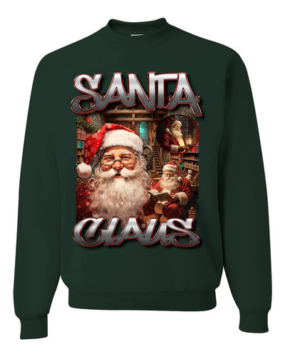 Santa Claus Bootleg Rap Music Style Ugly Christmas Sweater Crewneck Sweatshirt