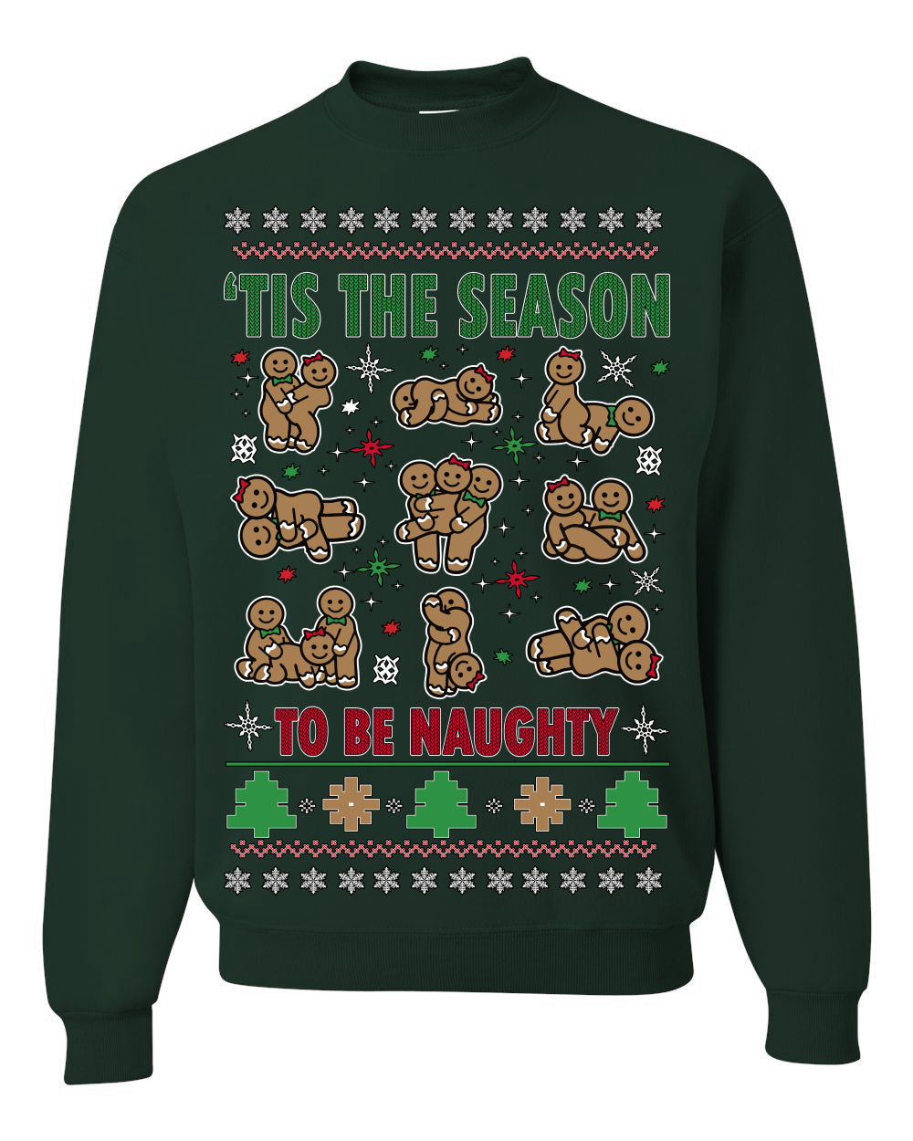 Tis' The Season To Be Naughty Unisex Ugly Crewneck Sweatshirt Crewneck Sweatshirt