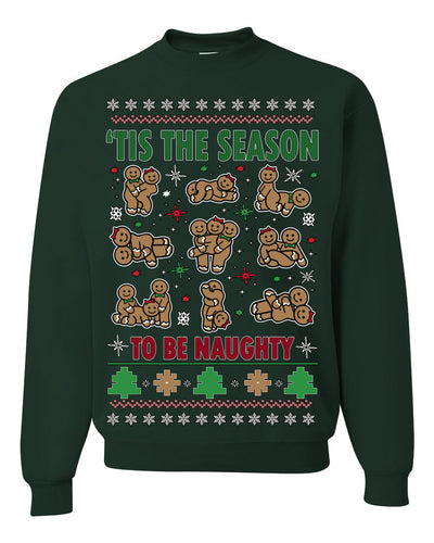 Tis' The Season To Be Naughty Unisex Ugly Crewneck Sweatshirt Crewneck Sweatshirt