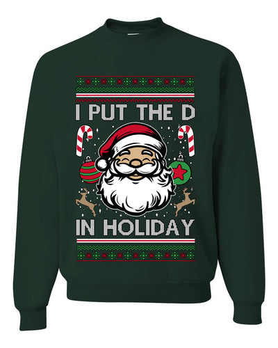 I Put The D In Holiday, Unisex Ugly Christmas Sweater Crewneck Sweatshirts