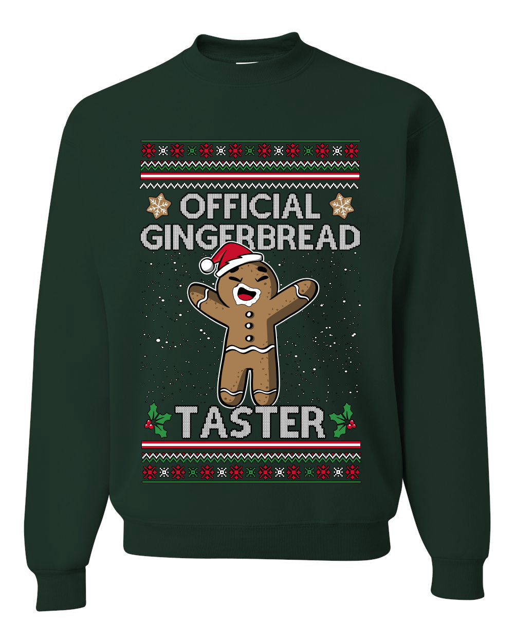 Official Gingerbread Taster, Unisex Ugly Christmas Crewneck Sweatshirts