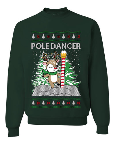 Pole Dancer, Unisex Ugly Christmas Sweater Crewneck Sweatshirts