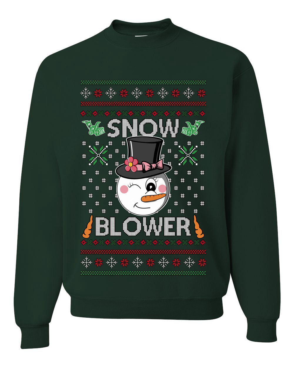 Snow Blower, Funny Unisex Ugly Christmas Crewneck Sweatshirts