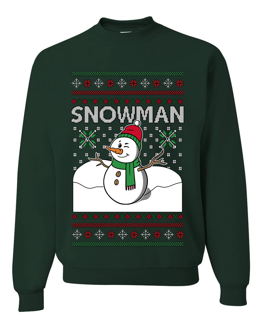 Snowman, Unisex Ugly Christmas Sweater Crewneck Sweatshirts