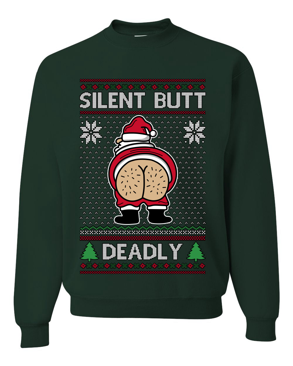 Silent Butt Deadly Farting Santa, Unisex Ugly Christmas Sweater, Crewneck Sweatshirts