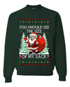 You Should See The Size Of My Sack Naughty Santa, Unisex Ugly Christmas Sweater Crewneck Sweatshirts